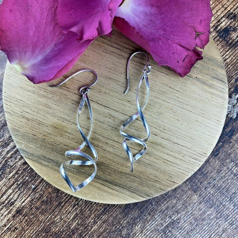 Vintage Sterling Silver Infinity Dangle Earrings